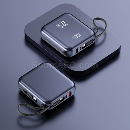 Customization 3c Self-contained Cable Fast Charging Power Bank Promotional Products