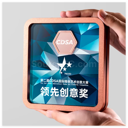 Customization Square Metal Crystal Trophy Promotional Products