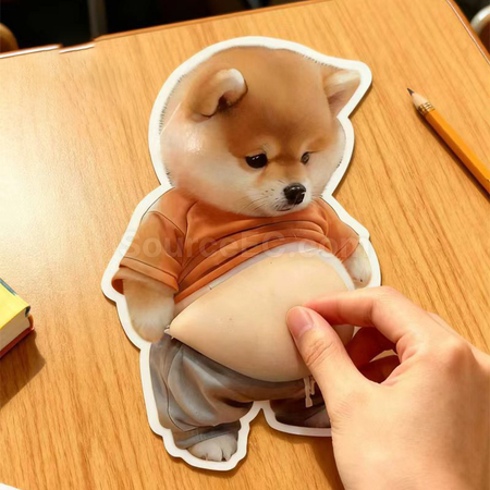 Customization Big-Bellied Puppy Squeezeable Toy Stress Reliever Sticker Promotional Products
