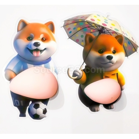 Customization Big-Bellied Puppy Squeezeable Toy Stress Reliever Sticker Promotional Products