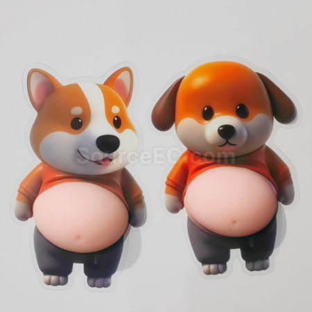 Customization Big-Bellied Puppy Squeezeable Toy Stress Reliever Sticker Promotional Products
