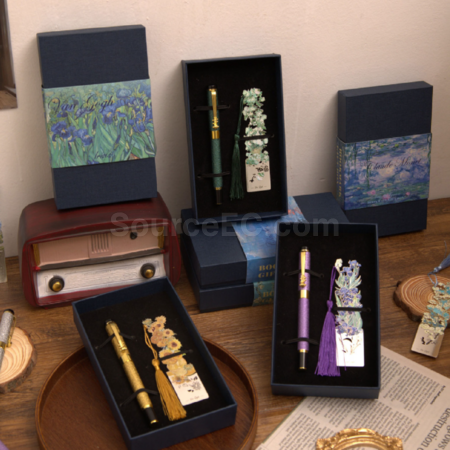 Customization Oil Painting Series Metal Bookmark Gift Box Promotional Products