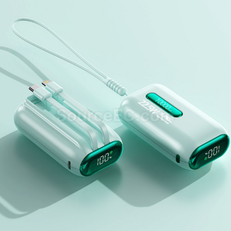 Customization 3c certified power bank with built-in cable and fast charging function Promotional Products