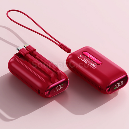 Customization 3c certified power bank with built-in cable and fast charging function Promotional Products