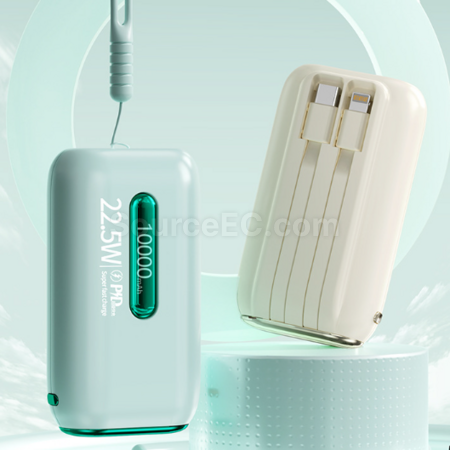 Customization 3c certified power bank with built-in cable and fast charging function Promotional Products