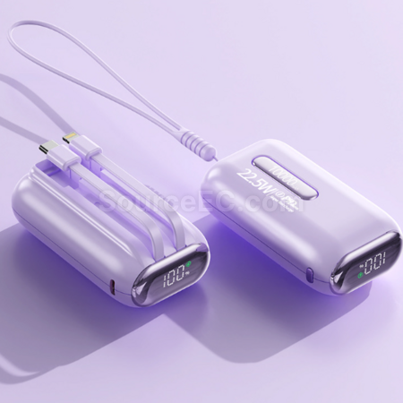 Customization 3c certified power bank with built-in cable and fast charging function Promotional Products
