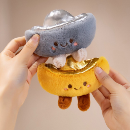 Customization Gold Ingot Plush Keychain Pendant Promotional Products