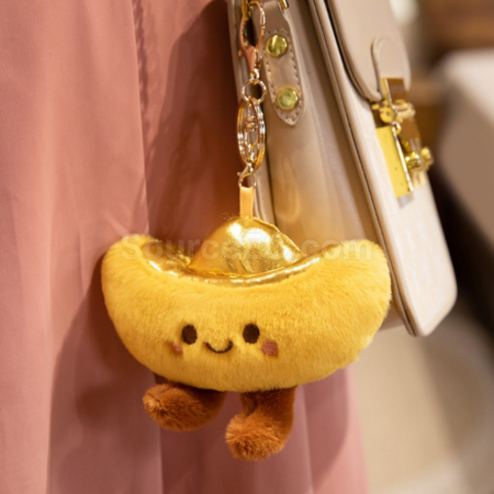 Customization Gold Ingot Plush Keychain Pendant Promotional Products