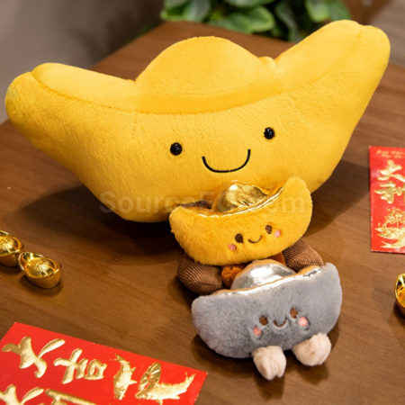 Customization Gold Ingot Plush Keychain Pendant Promotional Products