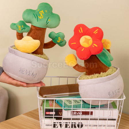 Customization Potted fortune tree plush toy Promotional Products