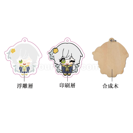 Customization Wooden rubber-like embossed keychain Promotional Products