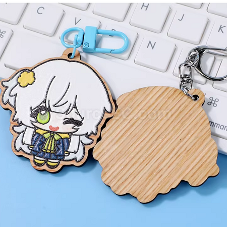 Customization Wooden rubber-like embossed keychain Promotional Products