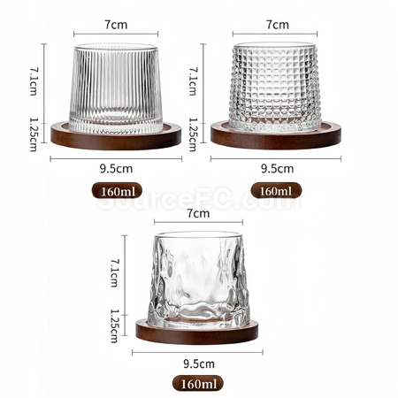 Customization Rotatable Tumbler Crystal Glass Promotional Products