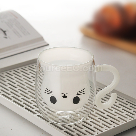 Customization Cat Double-walled Glass Cup Promotional Products