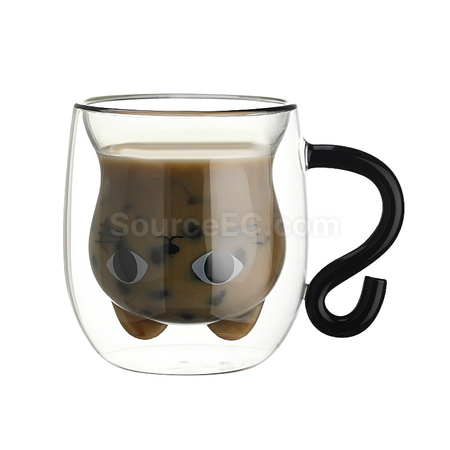 Customization Cat Double-walled Glass Cup Promotional Products