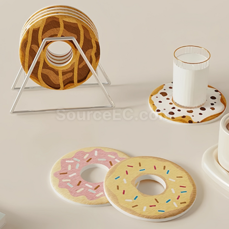 Customization Donut-shaped diatom mud coasters Promotional Products