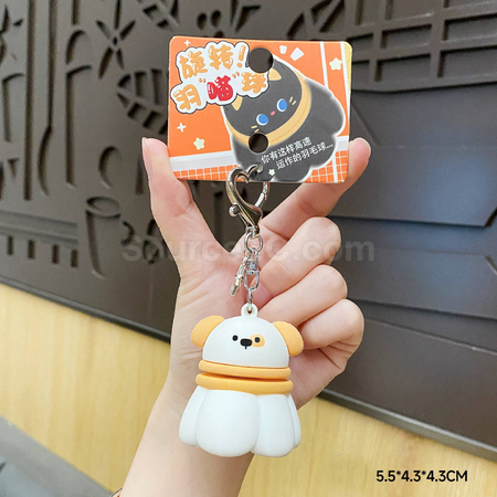 Customization Rotatable Badminton Stress-Relief Keychain Promotional Products