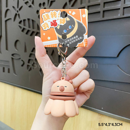 Customization Rotatable Badminton Stress-Relief Keychain Promotional Products
