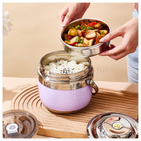 Customization StainlessSteel Double-Layer Vacuum Lunch Box Promotional Products