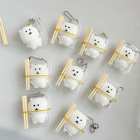 Customization Lunch Box Little Bear Squishy Keychain Stress Relief Toy Promotional Products