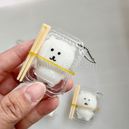 Customization Lunch Box Little Bear Squishy Keychain Stress Relief Toy Promotional Products
