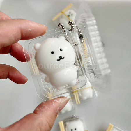 Customization Lunch Box Little Bear Squishy Keychain Stress Relief Toy Promotional Products