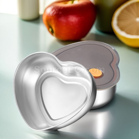 Customization Stainless Steel Heart-Shaped Lunch Box Promotional Products