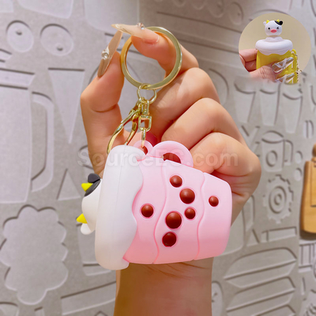 Customization Milk tea squeeze decompression toy keychain Promotional Products