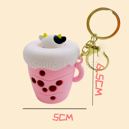 Customization Milk tea squeeze decompression toy keychain Promotional Products