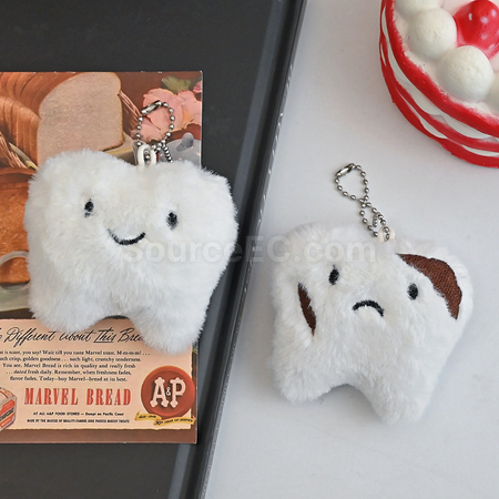 Customization Plush Tooth Pendant Keychain Promotional Products