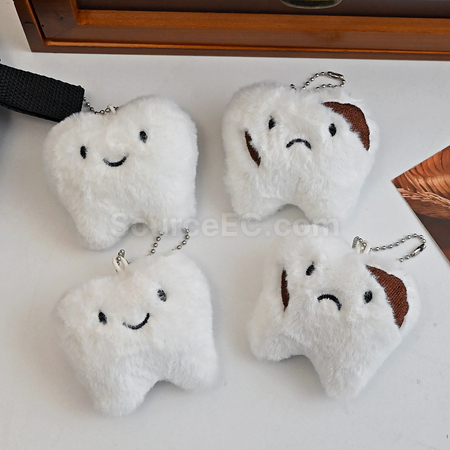 Customization Plush Tooth Pendant Keychain Promotional Products