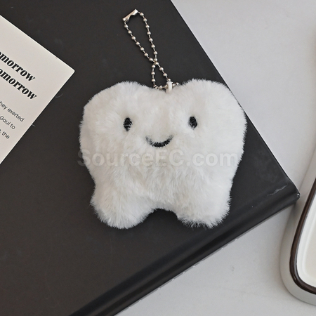 Customization Plush Tooth Pendant Keychain Promotional Products