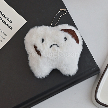 Customization Plush Tooth Pendant Keychain Promotional Products