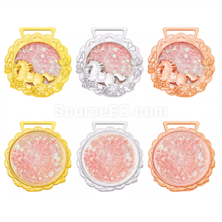 Customization Customized Horse Year Metal Quicksand Medal Promotional Products