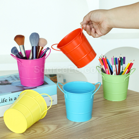 Customization Double-Eared Wrought Iron Desktop Mini iron Bucket Promotional Products