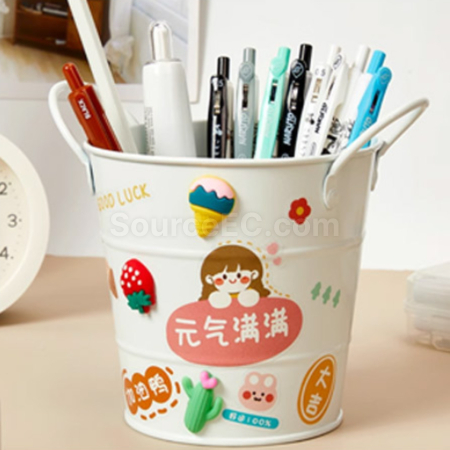 Customization Double-Eared Wrought Iron Desktop Mini iron Bucket Promotional Products