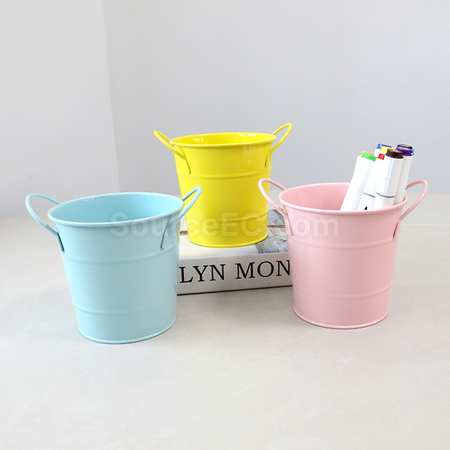 Customization Double-Eared Wrought Iron Desktop Mini iron Bucket Promotional Products