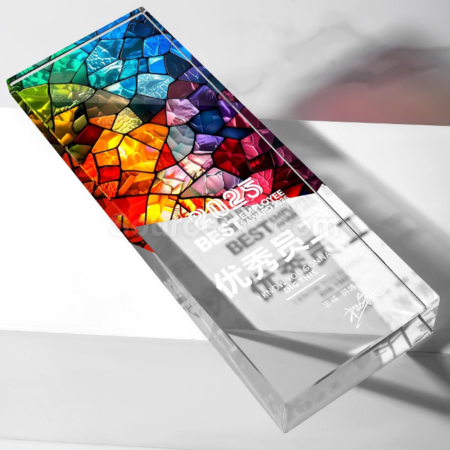 Customization Retro Laser Lridescent Crystal Trophy Promotional Products