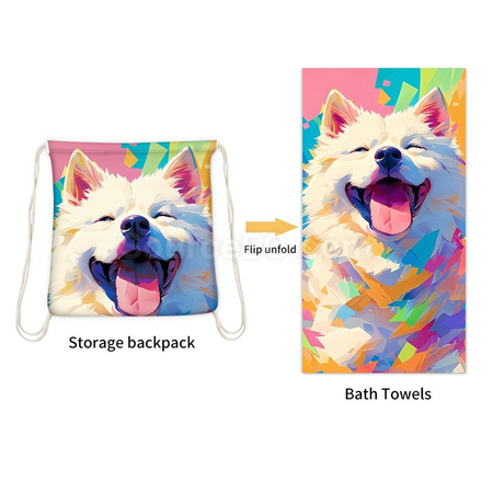Customization Folding 2-in-1 Beach Towel Organizer Backpack Promotional Products