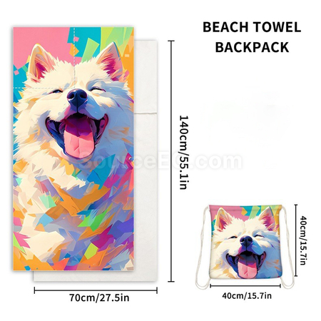 Customization Folding 2-in-1 Beach Towel Organizer Backpack Promotional Products