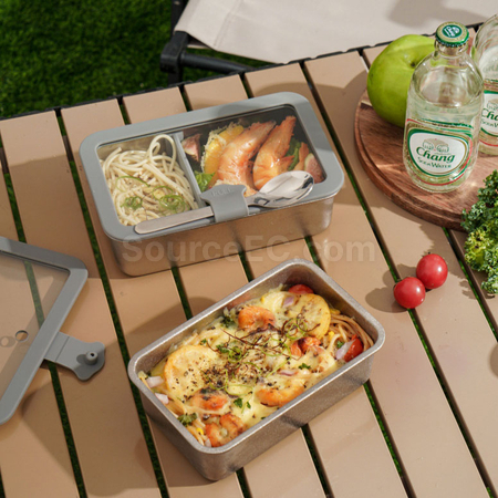 Customization Pure titanium glass lid lunch box Promotional Products