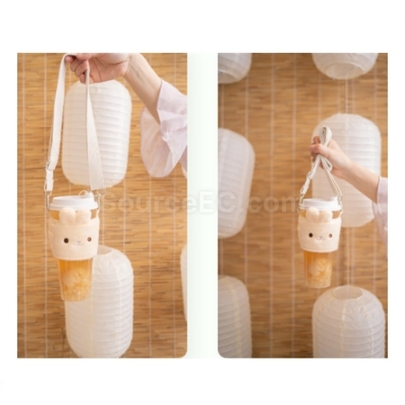 Customization Plush, Heat-Insulating, Anti-Scalding,Hand-Warming Milk Tea Cup Sleeve（Customizable） Promotional Products
