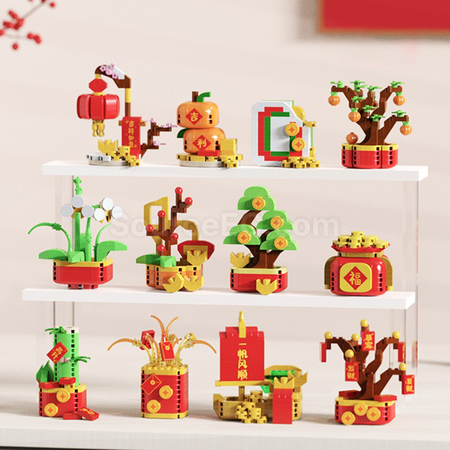 Customization Mini Decompression Building Block Ornaments For Chinese New Year Promotional Products