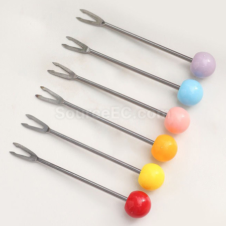 Customization Cute Stainless Steel Fruit Dessert Fork Ornament Promotional Products