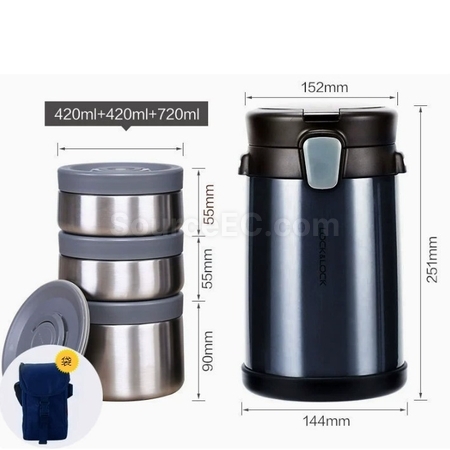 Customization Lock & Lock Large Capacity Stainless Steel Insulated Multi-Layer Lunch Box Promotional Products