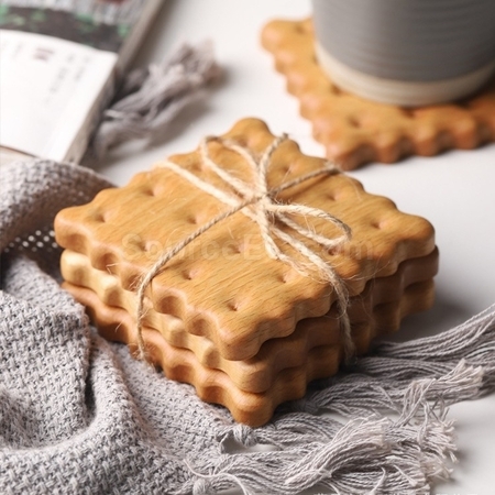 Customization Solid Wood Cookie Insulated Coaster Promotional Products