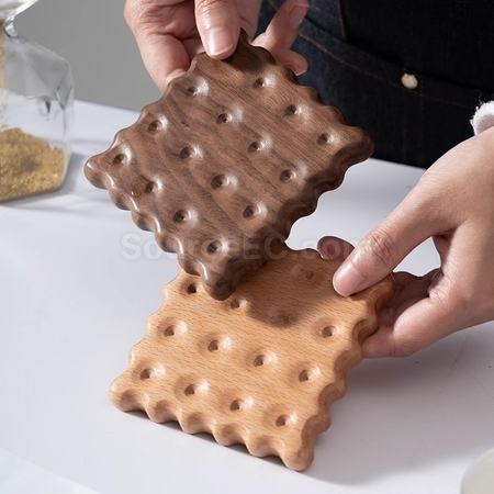 Customization Solid Wood Cookie Insulated Coaster Promotional Products
