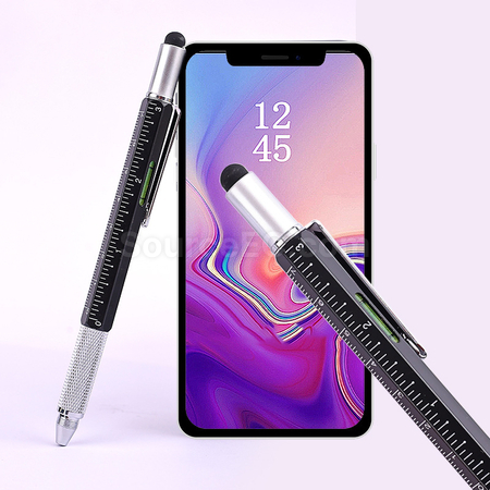 Customization Multifunctional touch head screwdriver ruler 6-in-1 ballpoint pen Promotional Products