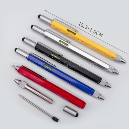 Customization Multifunctional touch head screwdriver ruler 6-in-1 ballpoint pen Promotional Products
