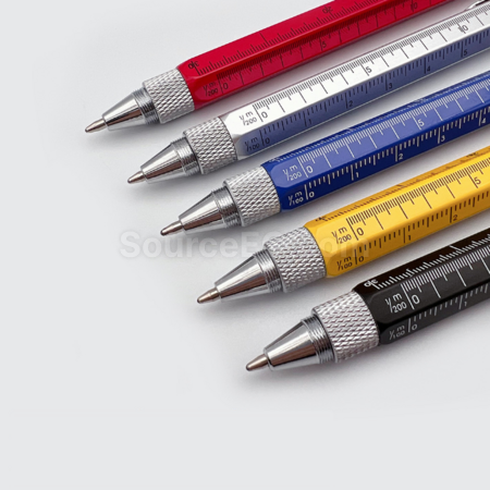Customization Multifunctional touch head screwdriver ruler 6-in-1 ballpoint pen Promotional Products